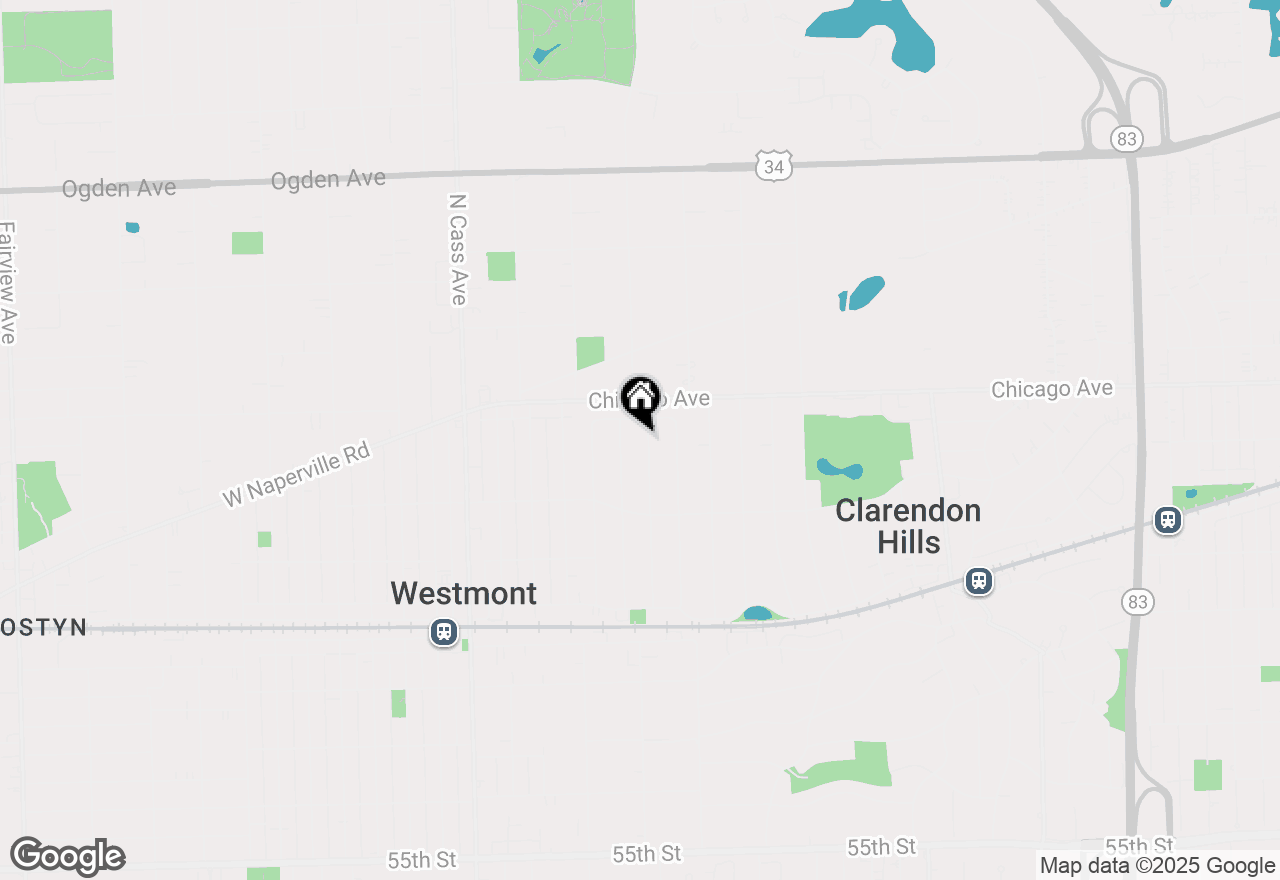 Map of 8 Mohawk Drive, Clarendon Hills, IL 60514