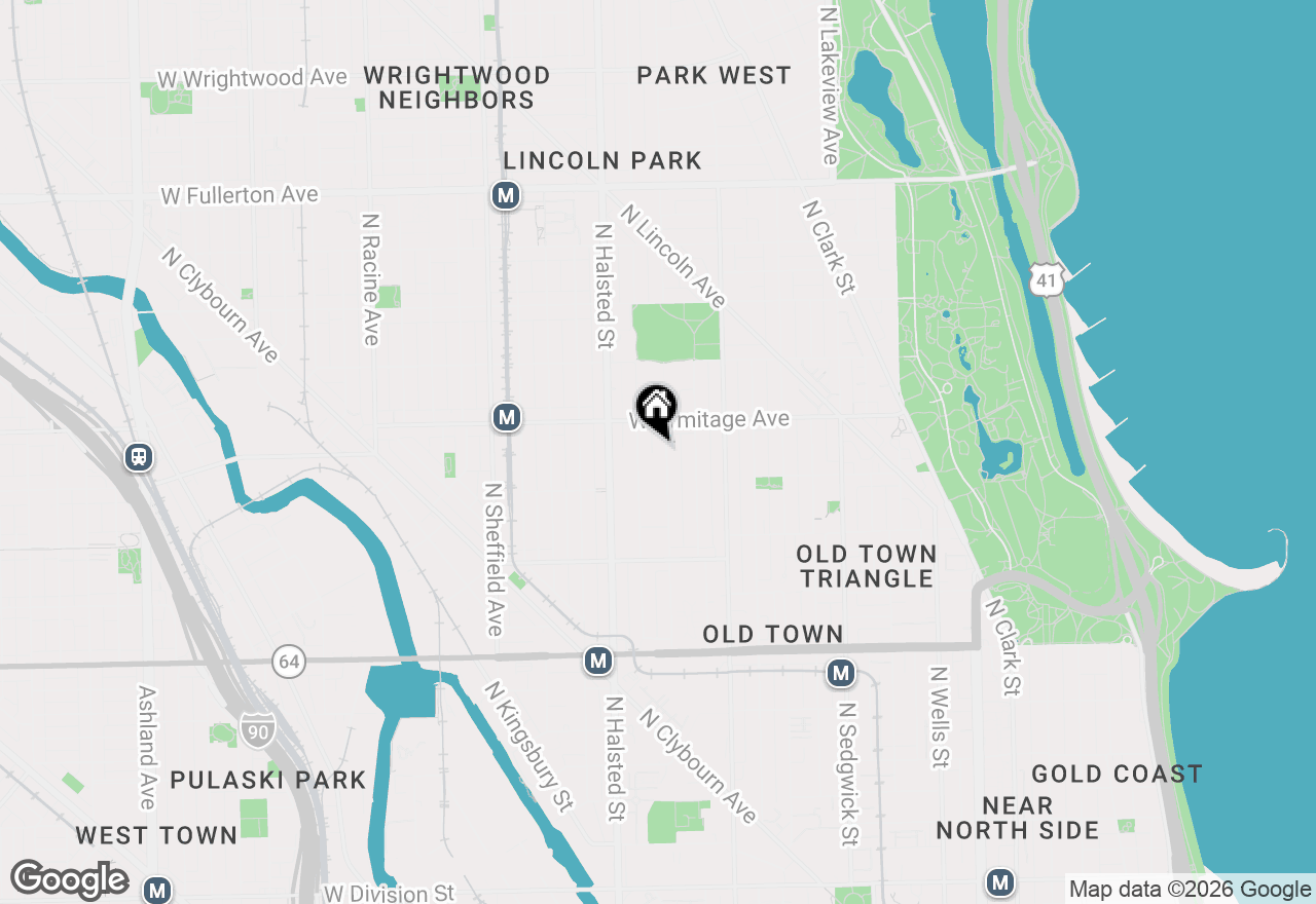 Map of 1942 N Orchard Street #1S, Chicago, IL 60614