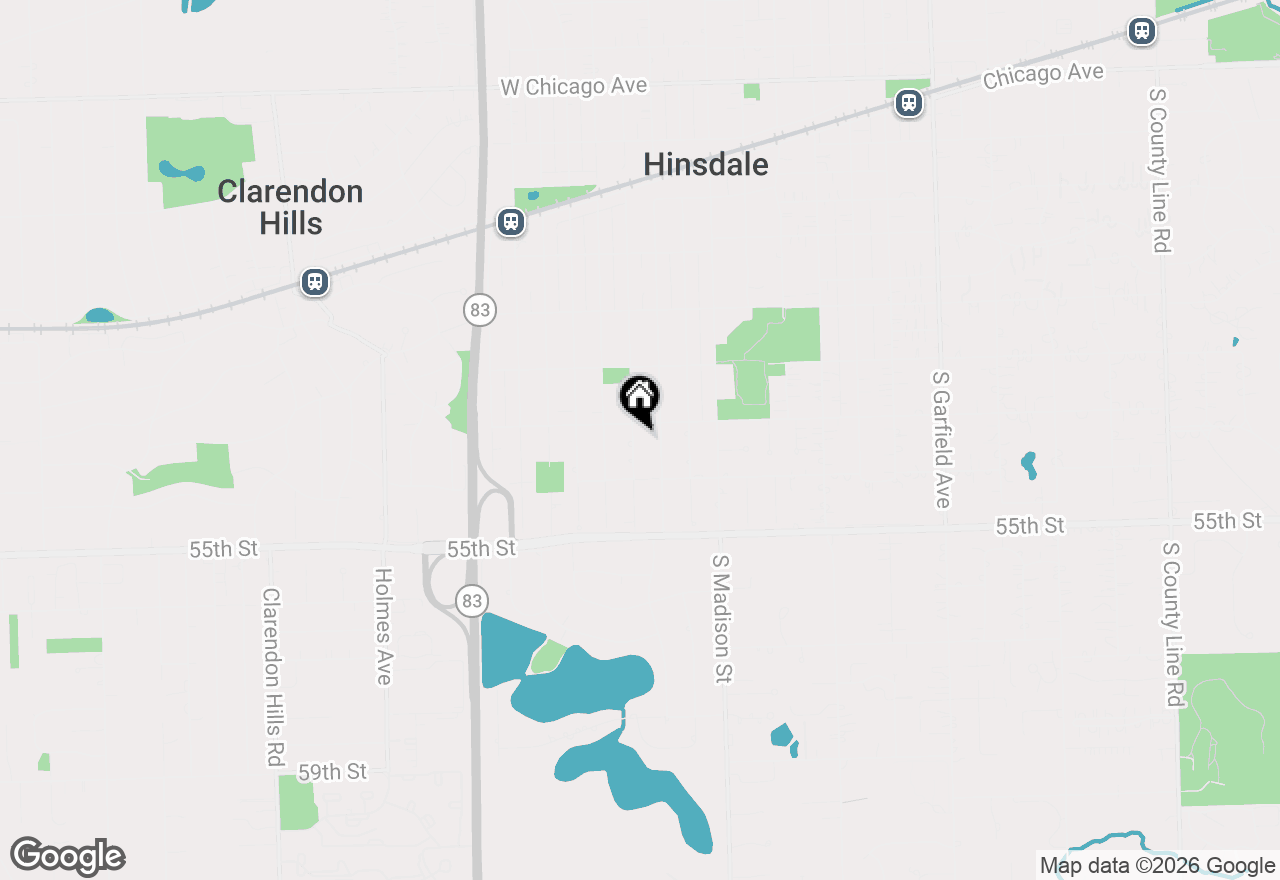 Map of 821 S Bodin Street, Hinsdale, IL 60521