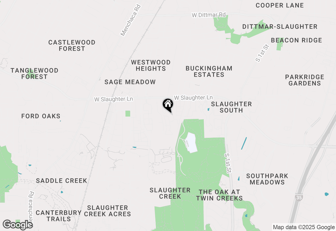 Map of 9702 Tanglemede St, Austin, TX 78748