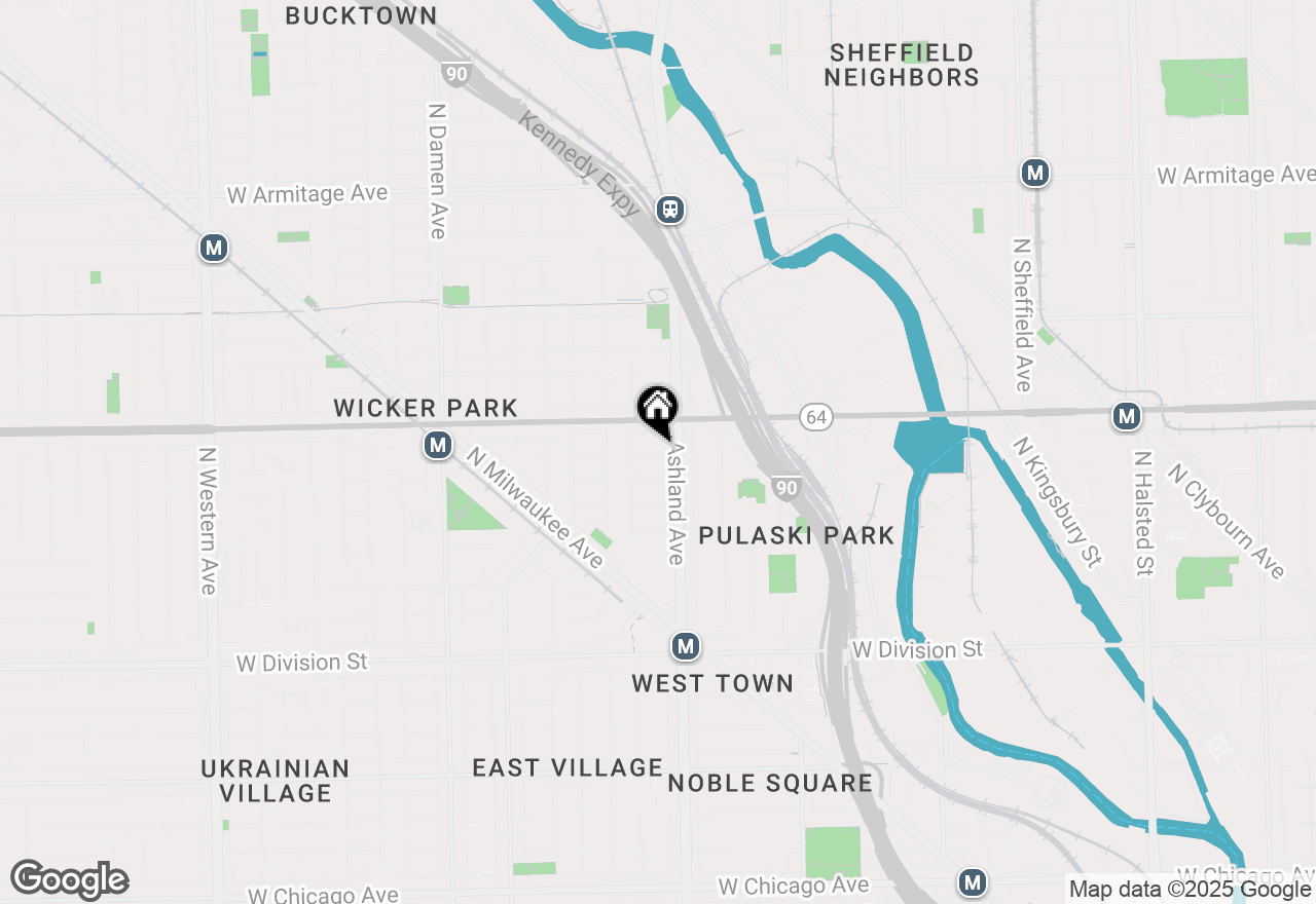 Map of 1621 W Pierce Avenue #1, Chicago, IL 60622