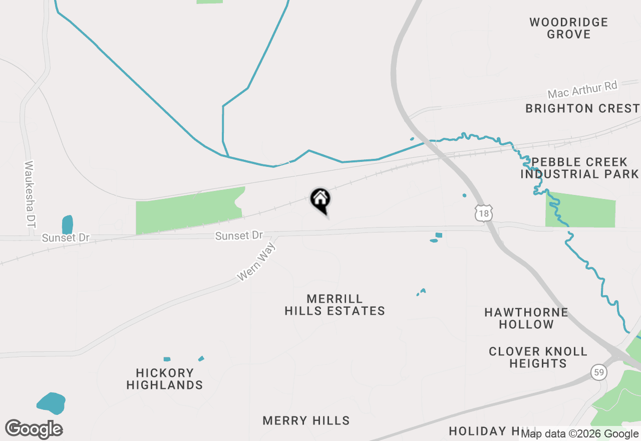 Map of S30W27725 Creekside Ct, Waukesha, WI 53188