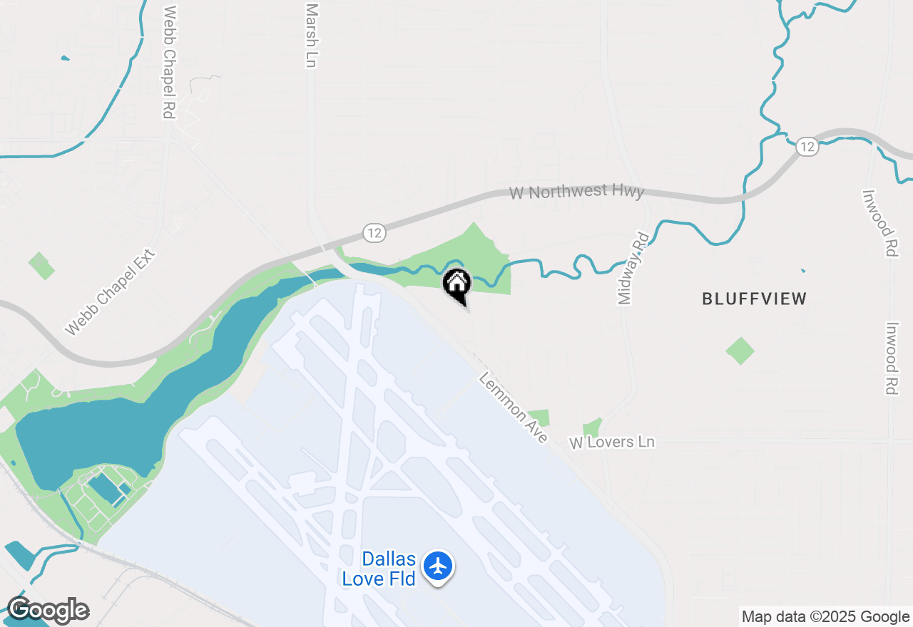 Map of 8750 Rexford Drive, Dallas, TX 75209