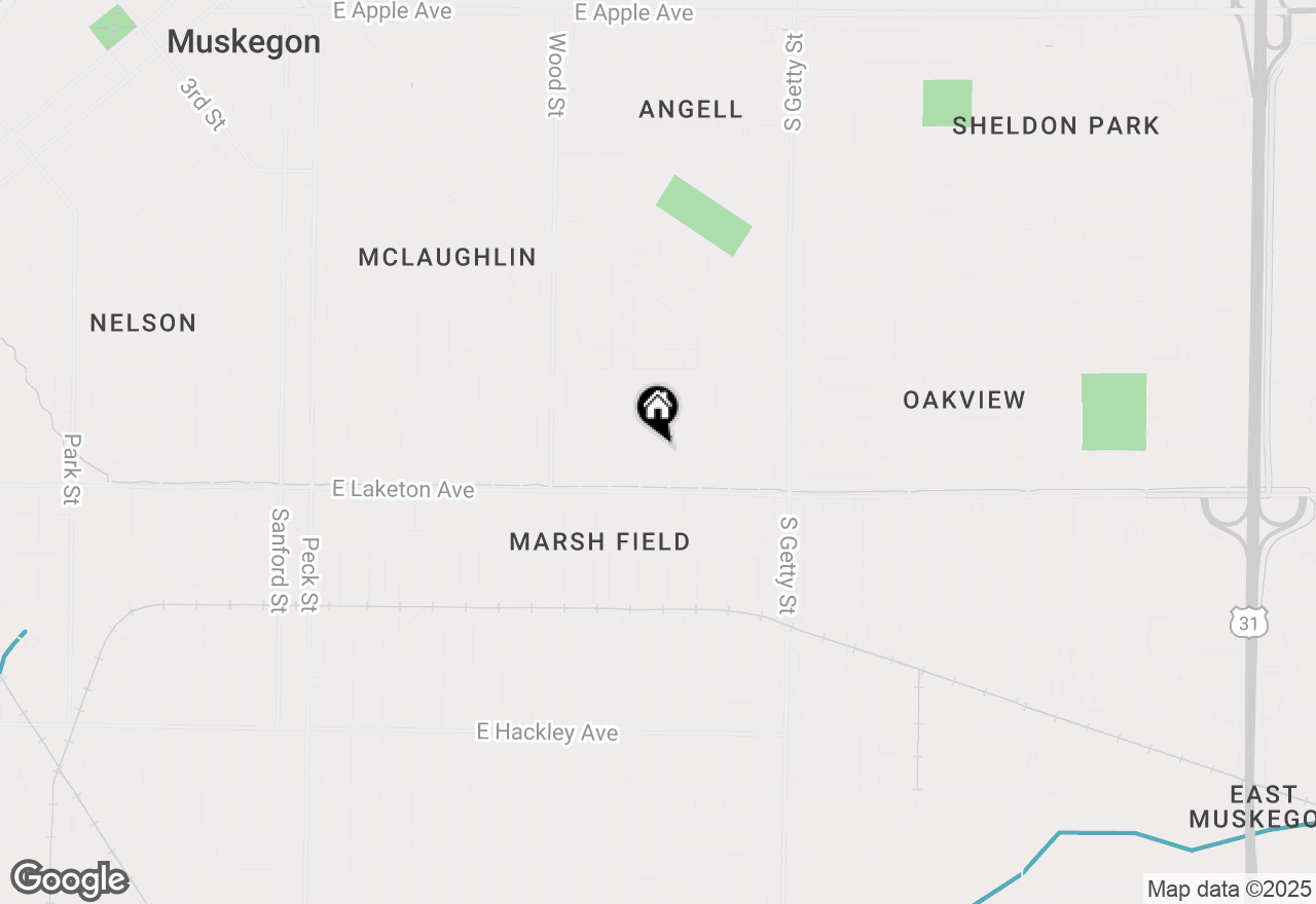 Map of 580 E Larch Avenue, Muskegon, MI 49442