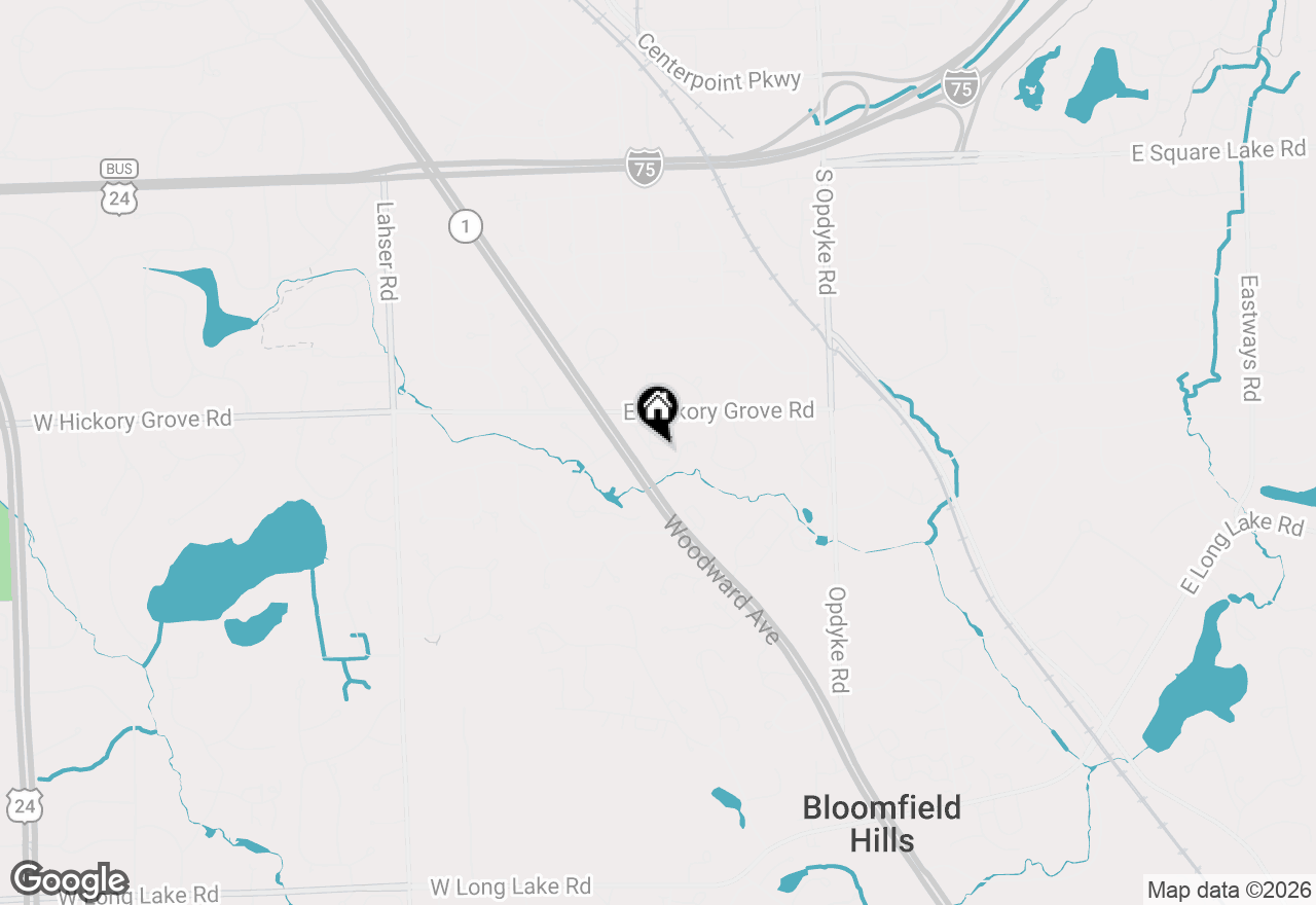 Map of 152 E Hickory Grove Road, Bloomfield Hills, MI 48304