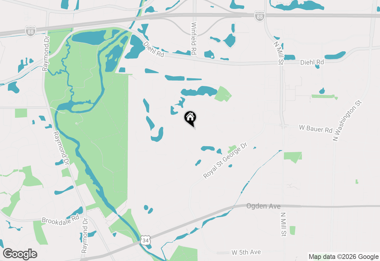 Map of 966 W Bauer Road, Naperville, IL 60563