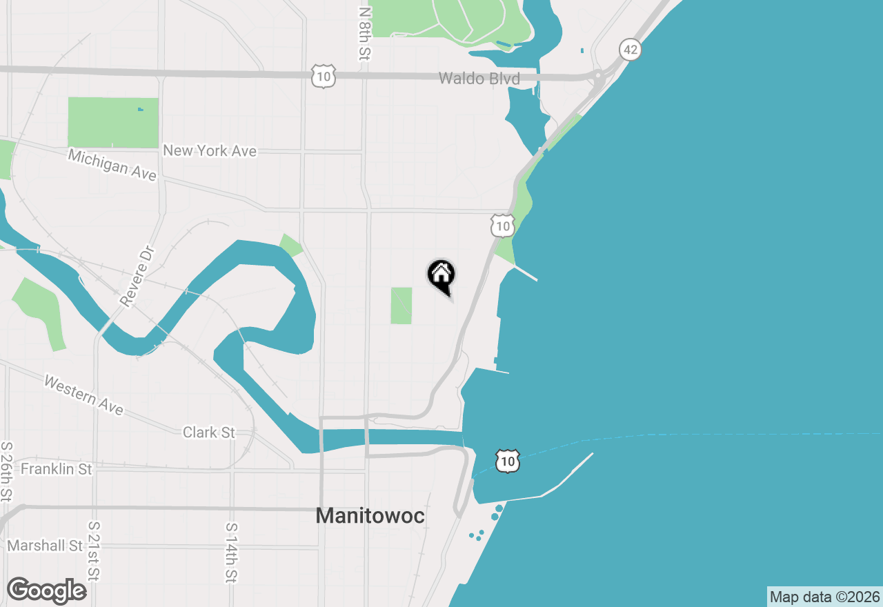 Map of 523 N 5th St, Manitowoc, WI 54220
