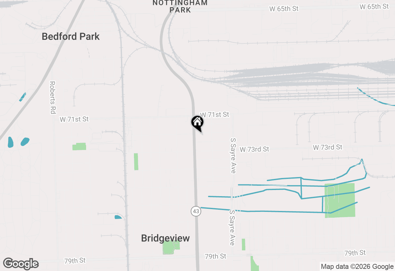 Map of 7153 W 72nd Street, Nottingham Park, IL 60638