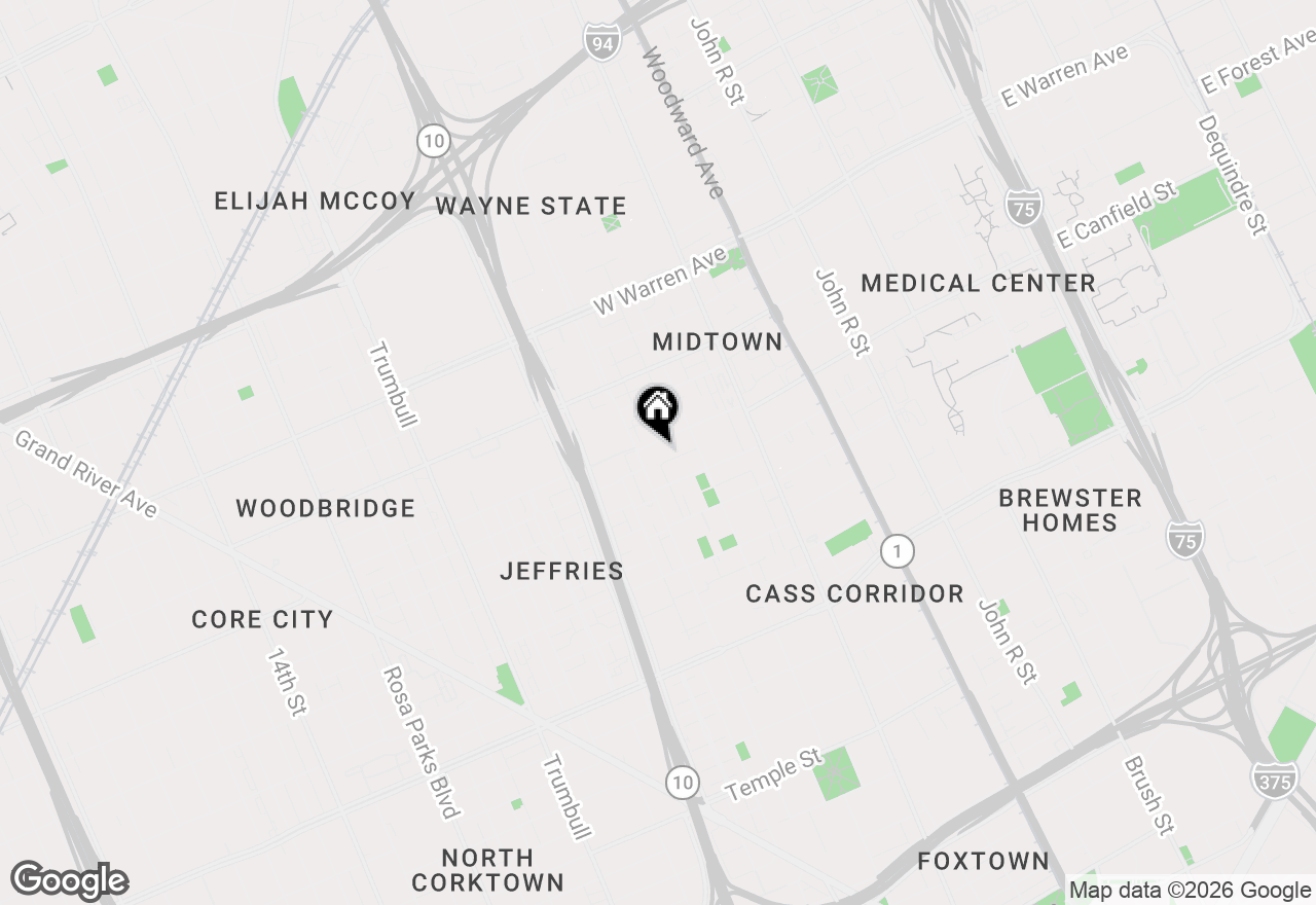 Map of 691 W Canfield Street, Detroit, MI 48201