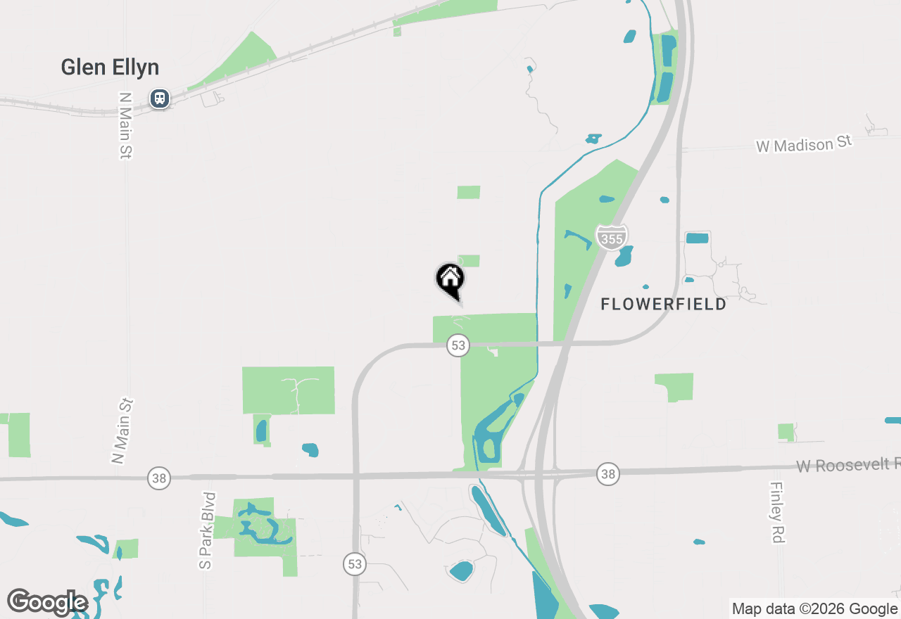 Map of 923 Oxford Road, Glen Ellyn, IL 60137