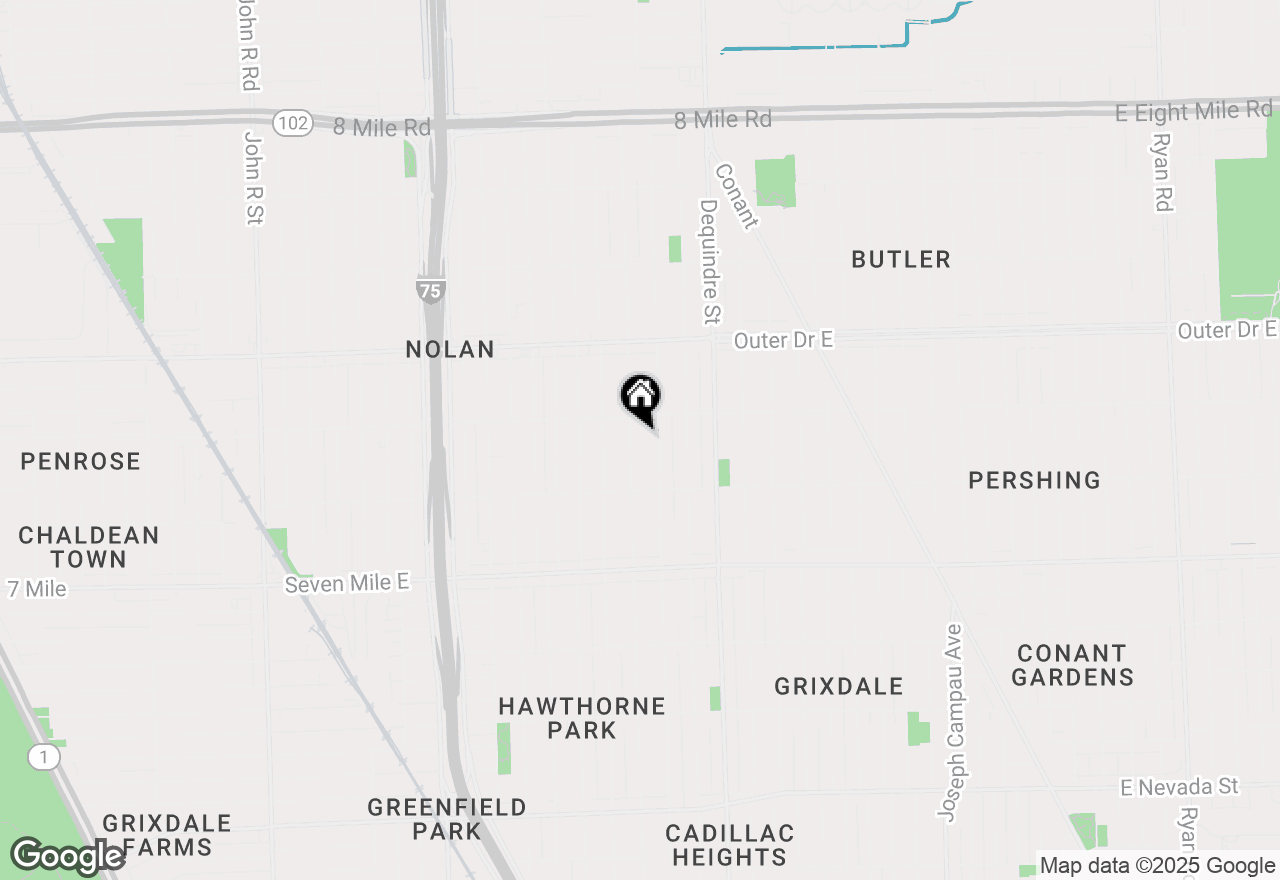 Map of 19416 Riopelle Street, Highland Park, MI 48203