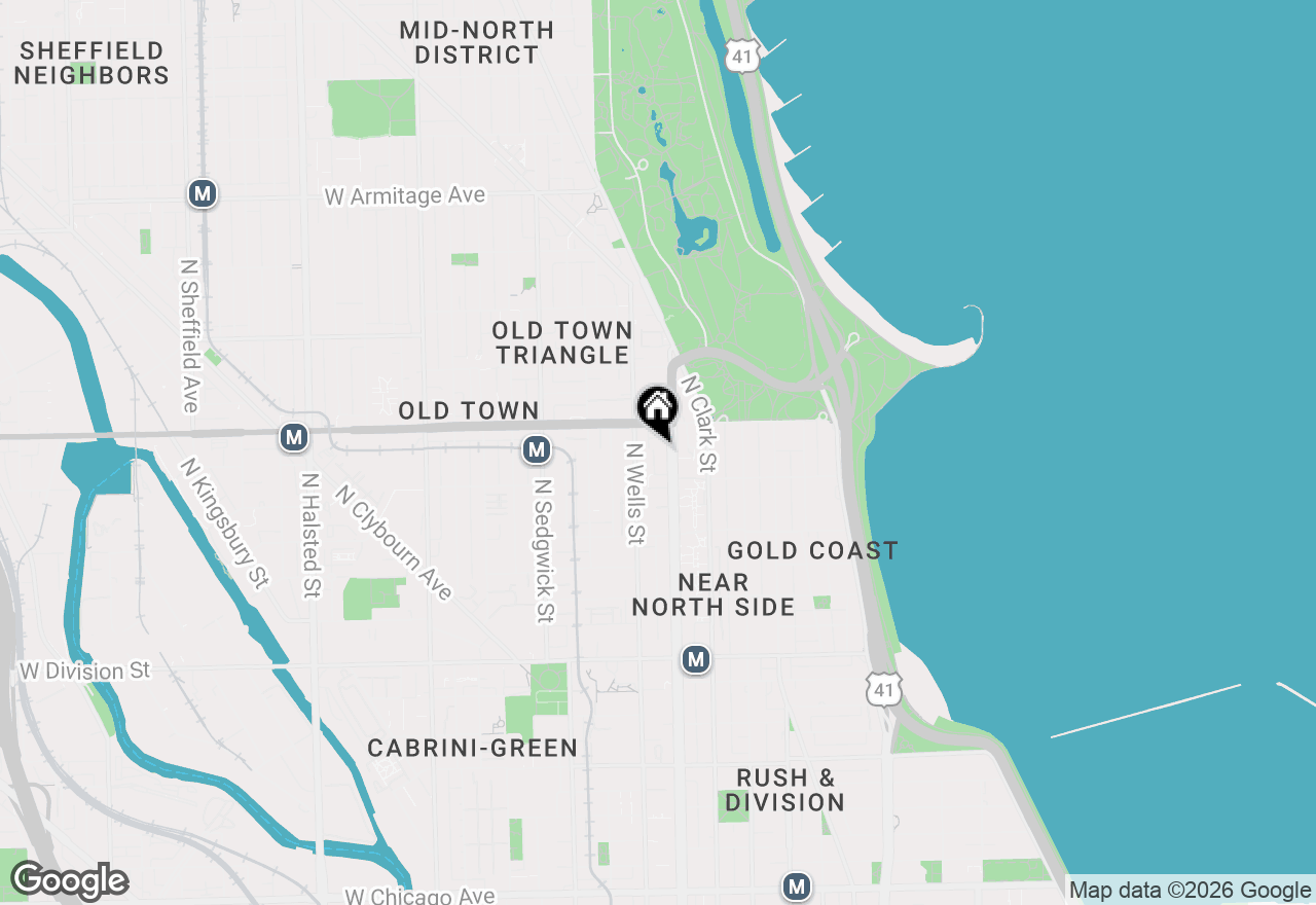 Map of 1540 N Lasalle Street #1908, Chicago, IL 60610