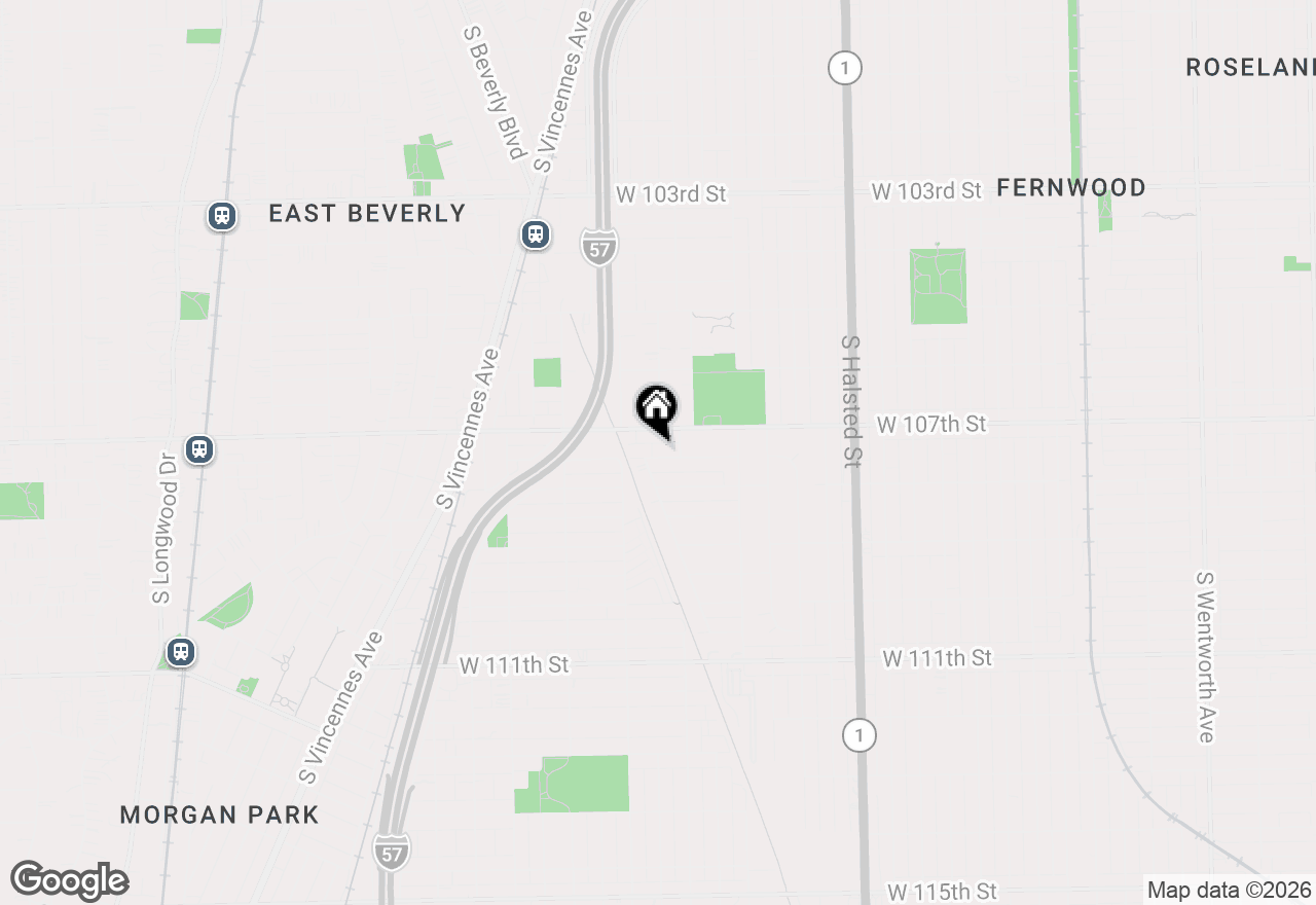 Map of 1120 W 107th Place, Chicago, IL 60643