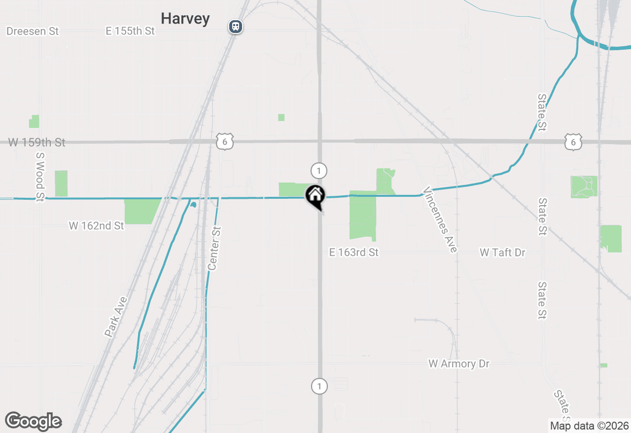 Map of 16136 Halsted Street, Harvey, IL 60426