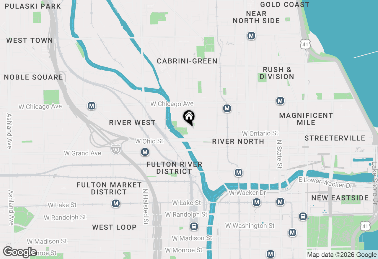 Map of 653 N Kingsbury Street #2001, Chicago, IL 60610