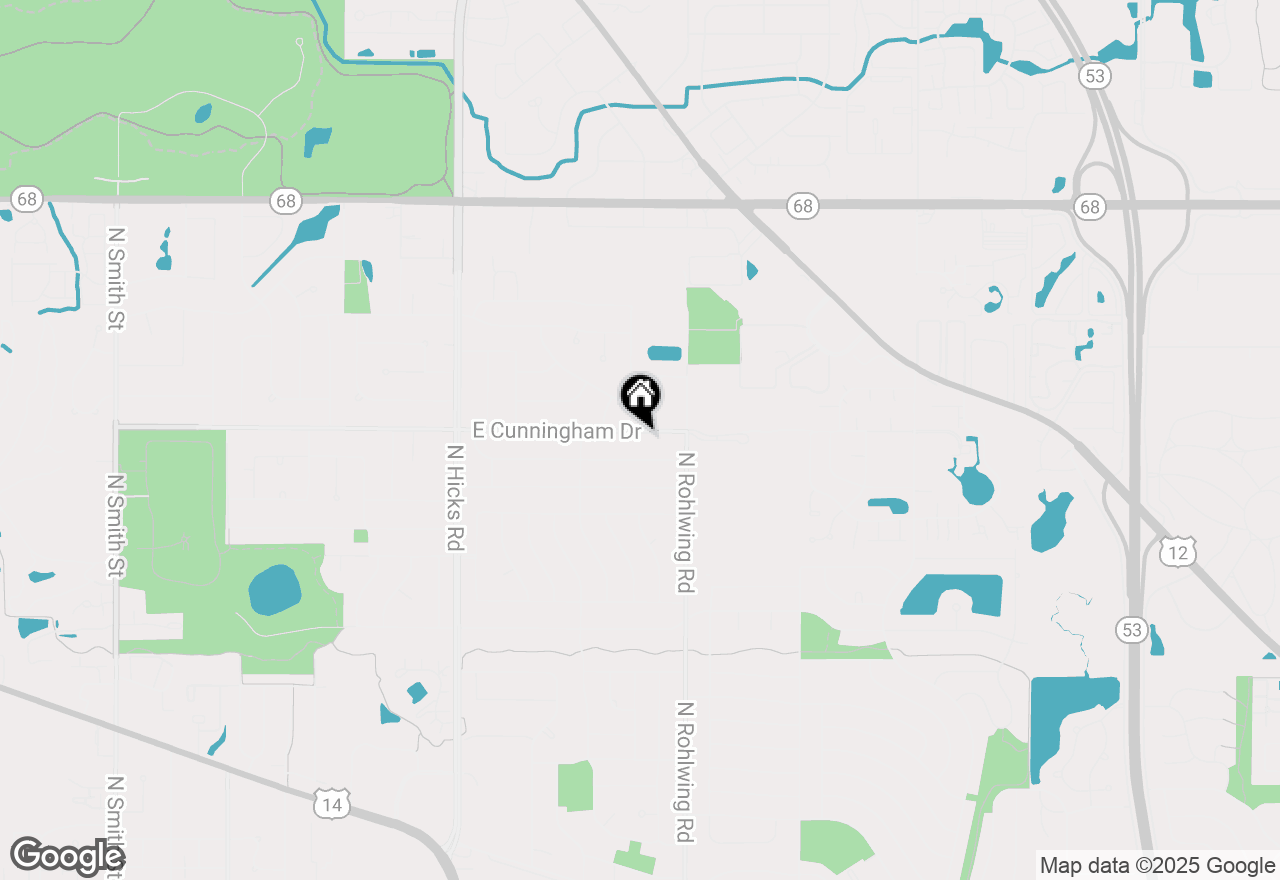 Map of 713 E Cunningham Drive, Palatine, IL 60074