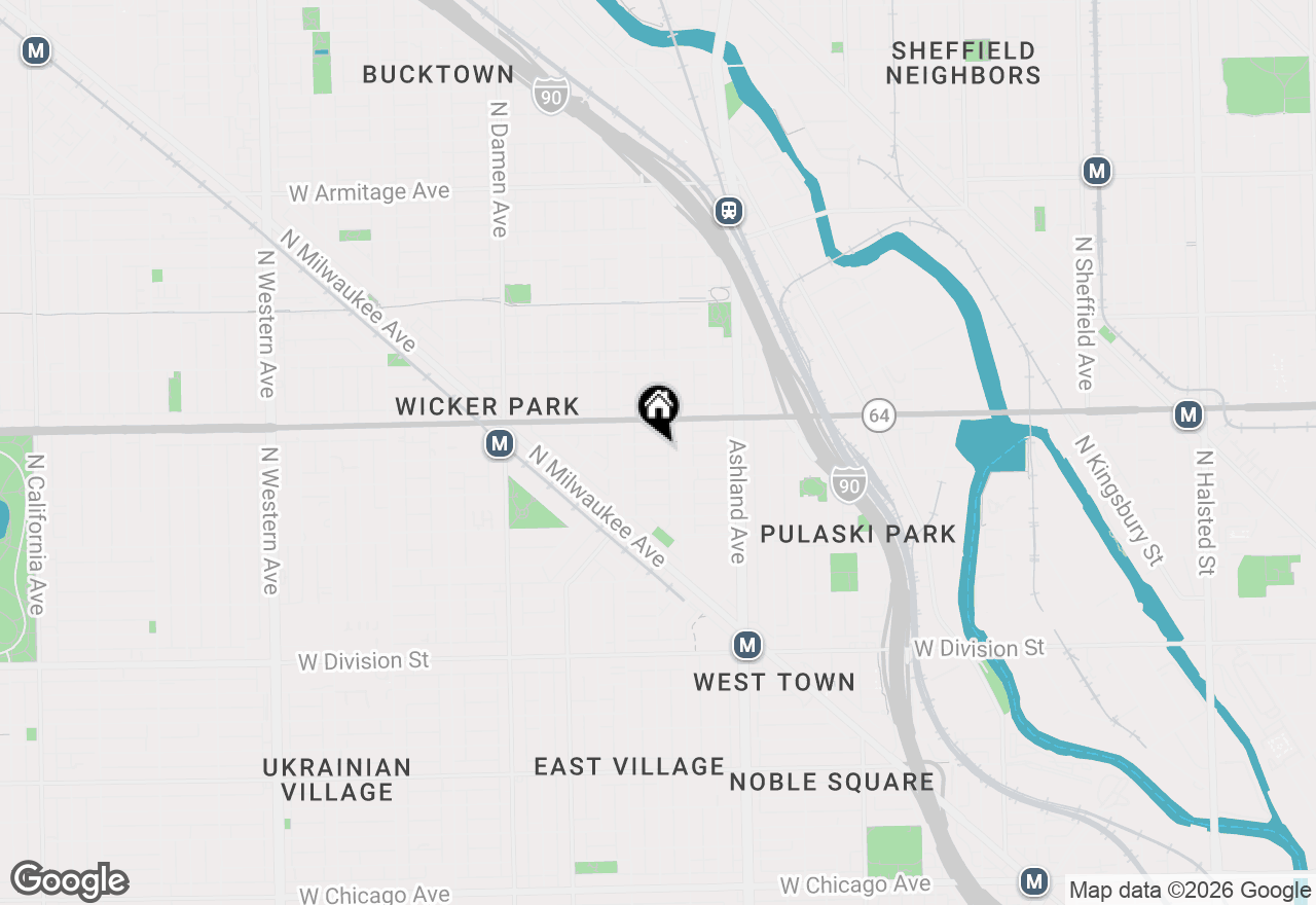 Map of 1723 W Pierce Avenue #2, Chicago, IL 60622
