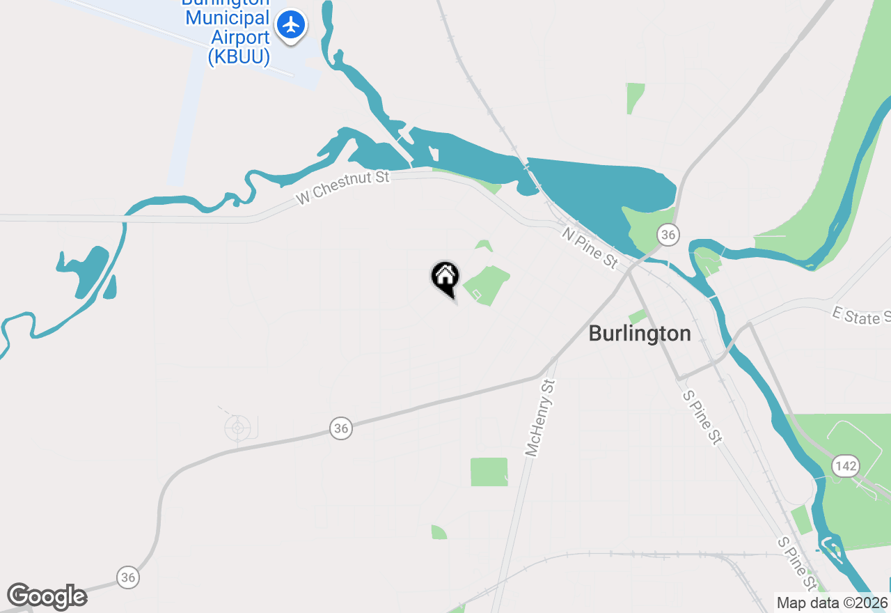 Map of 443 Park Ave, Burlington, WI 53105