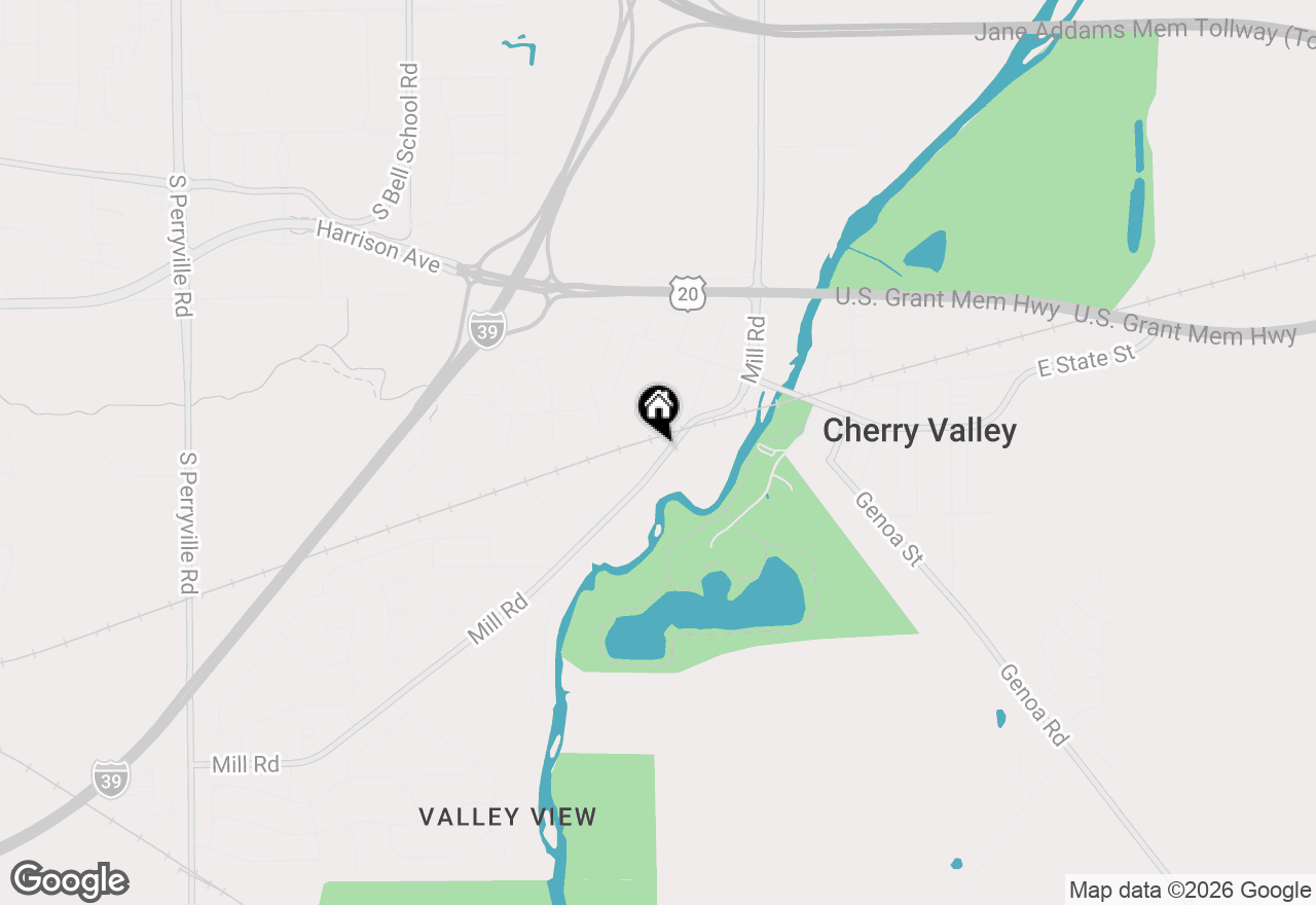 Map of 3349 Mill Road, Cherry Valley, IL 61016