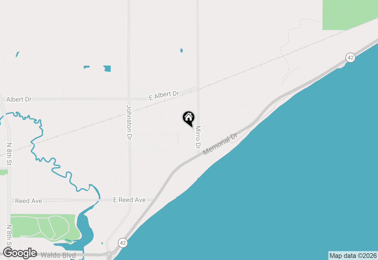 Map of 1206 E Cedar Ave, Manitowoc, WI 54220