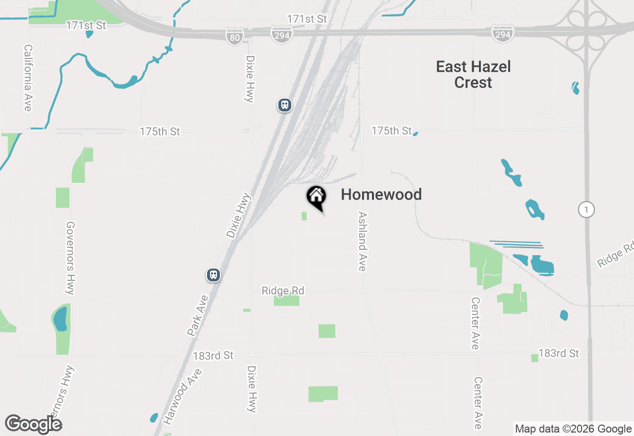 Map of 1739 Cedar Road, Homewood, IL 60430