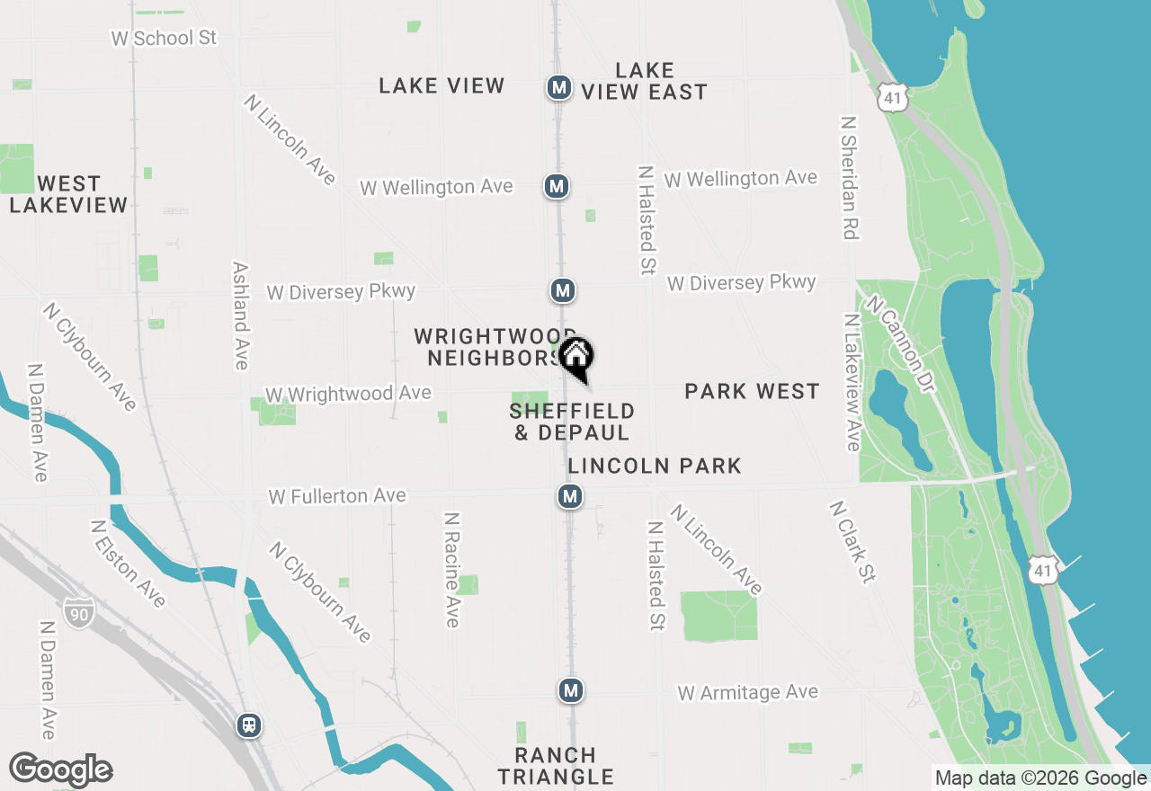 Map of 929 W Wrightwood Avenue #A, Chicago, IL 60614