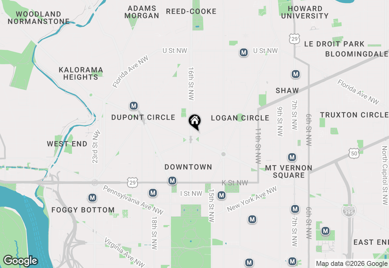 Map of 1 Scott Circle Nw #801, Washington, DC 20036