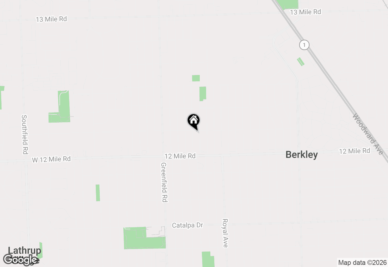 Map of 3676 Prairie Avenue, Berkley, MI 48072