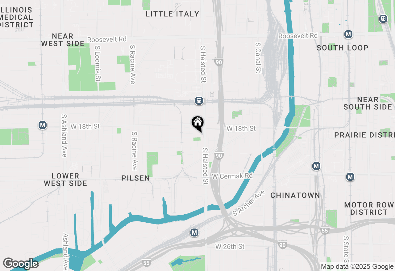 Map of 822 W 19th Street #1R, Chicago, IL 60608