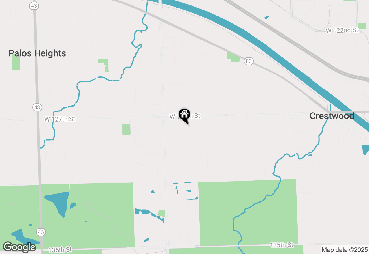 Map of 6231 W 127th Place, Palos Heights, IL 60463