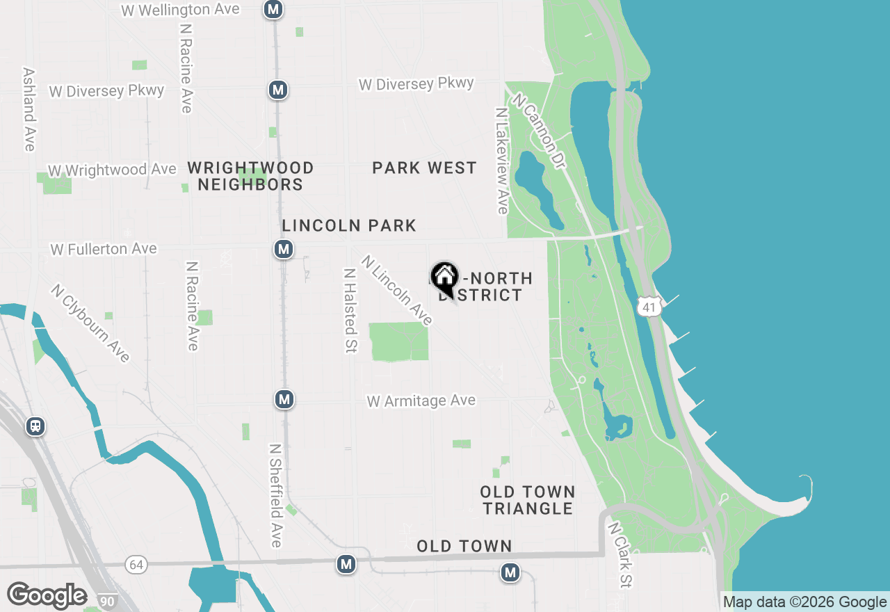 Map of 545 W Grant Place, Chicago, IL 60614