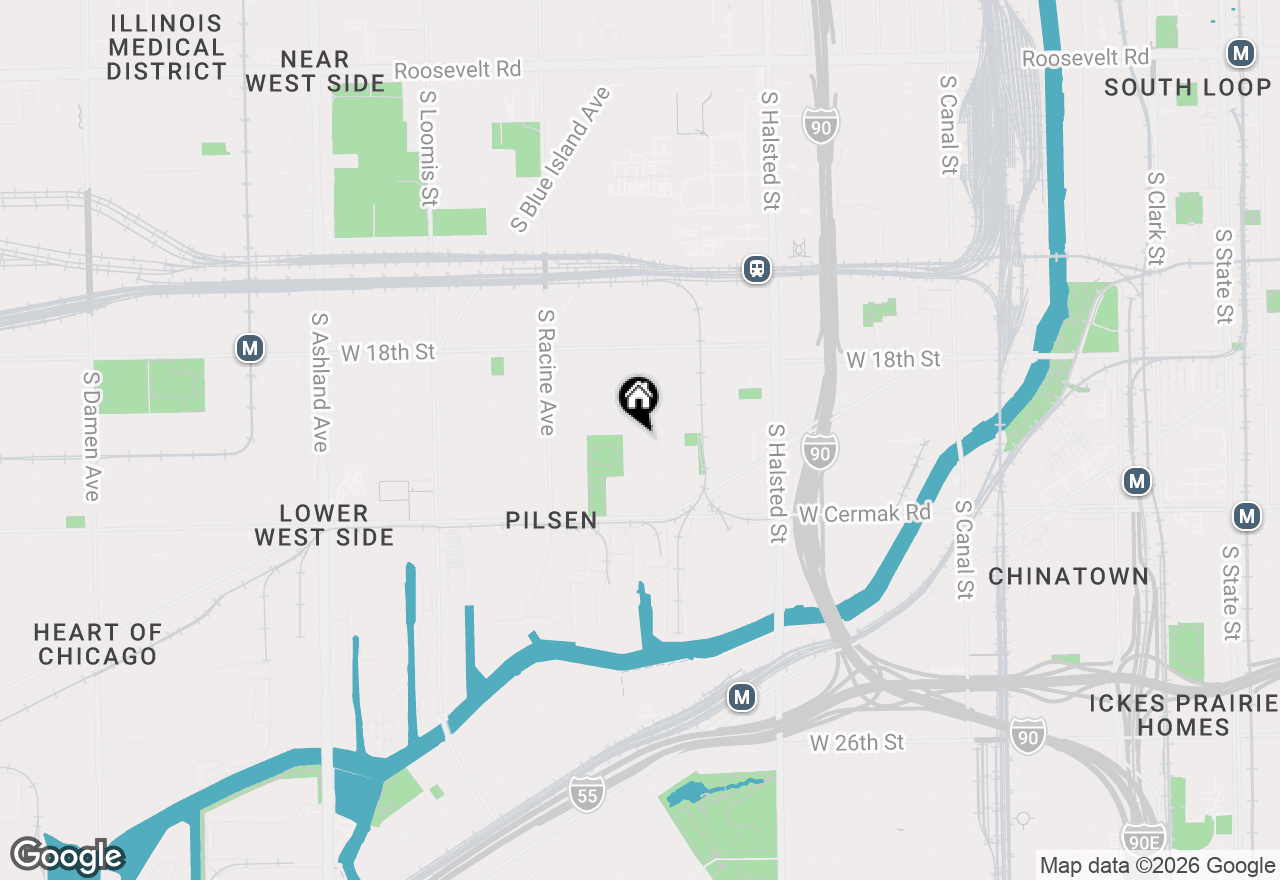 Map of 1025 W Cullerton Street #1RFB, Chicago, IL 60608