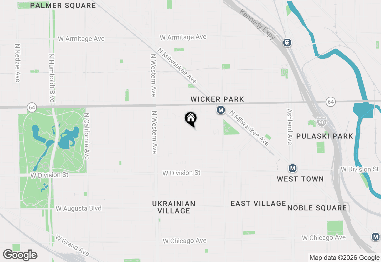 Map of 1425 N Leavitt Street #1, Chicago, IL 60622