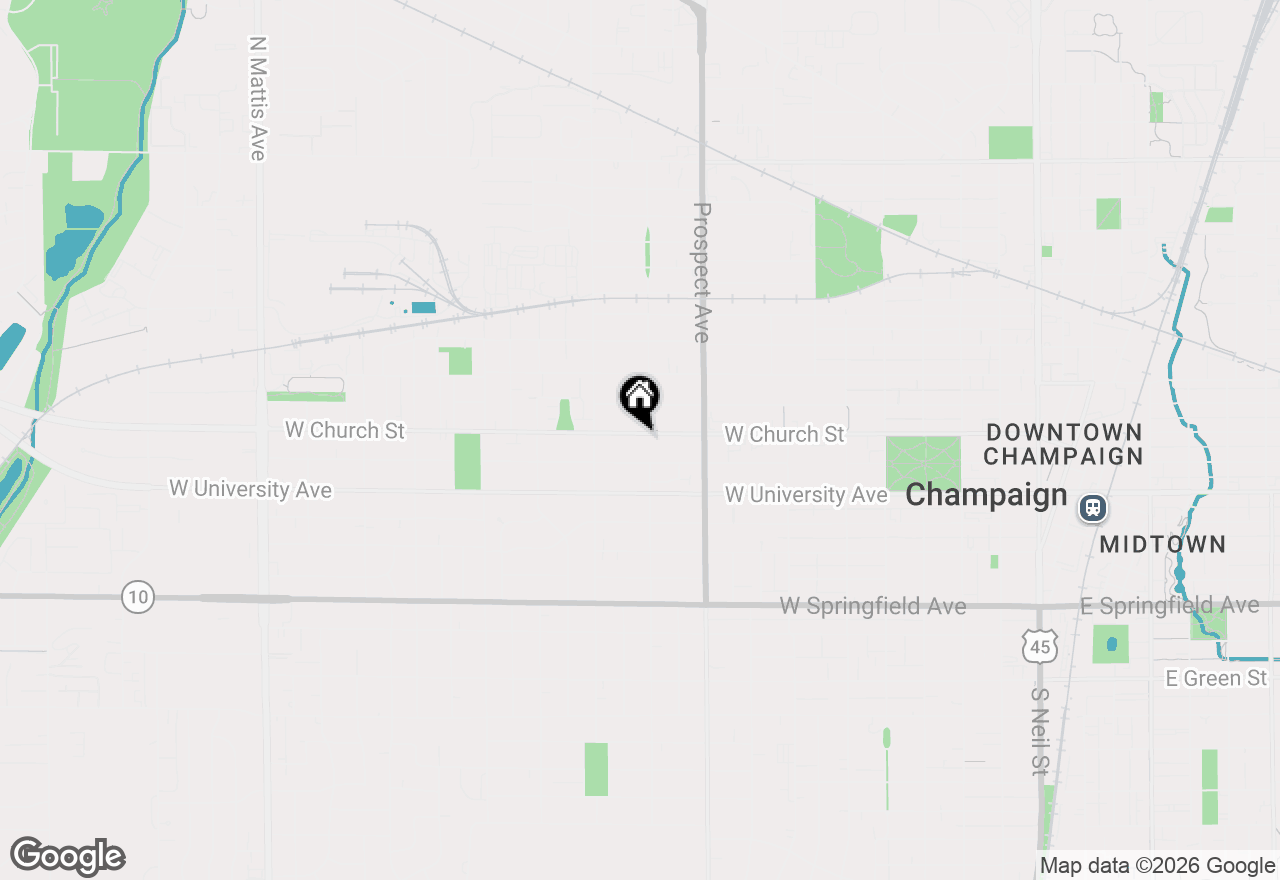 Map of 1003 W Church Street, Champaign, IL 61821