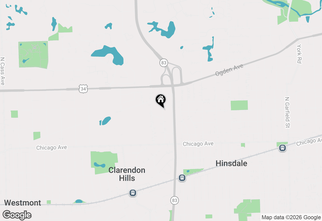 Map of 254 Coe Road, Clarendon Hills, IL 60514