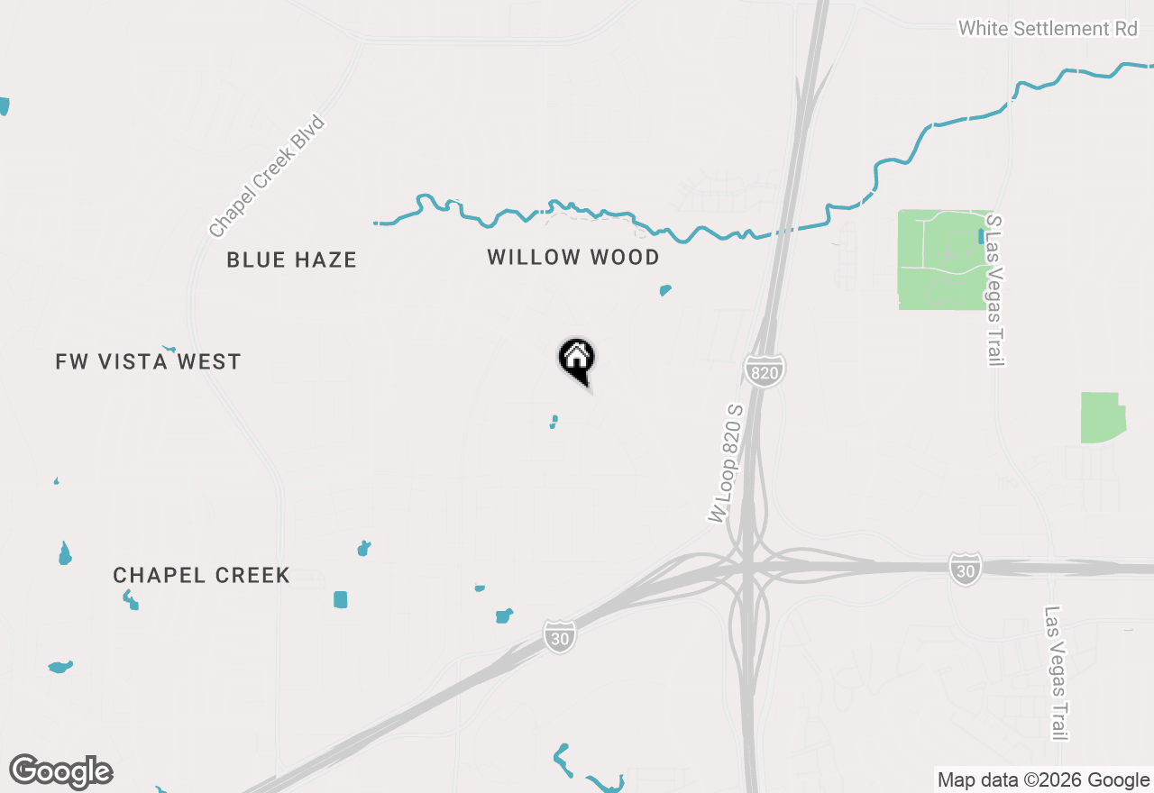 Map of 9604 Cherryville Road, Fort Worth, TX 76108