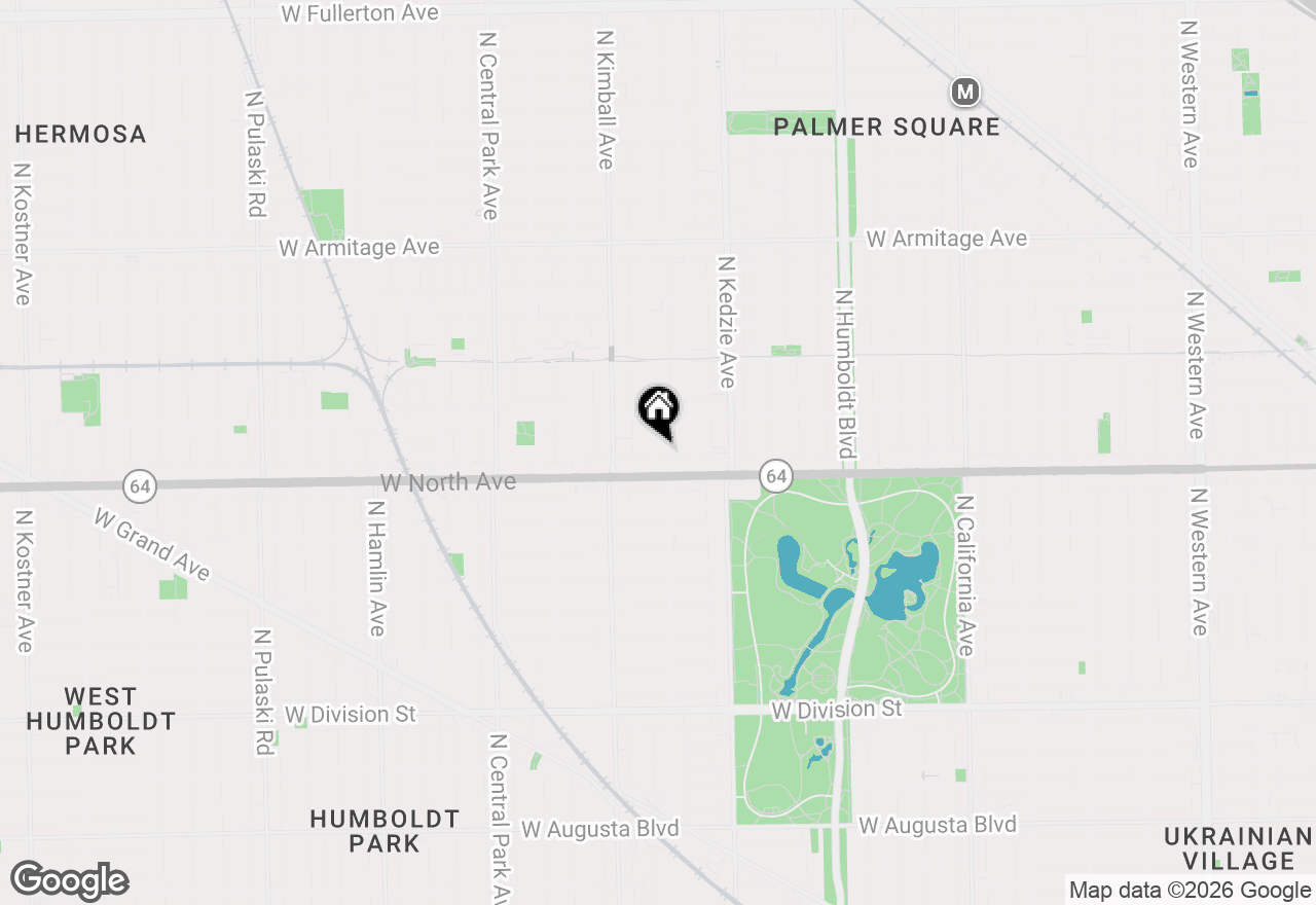Map of 1621 N Spaulding Avenue, Chicago, IL 60647