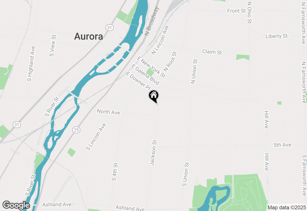 Map of 108 Bevier Place, Aurora, IL 60505