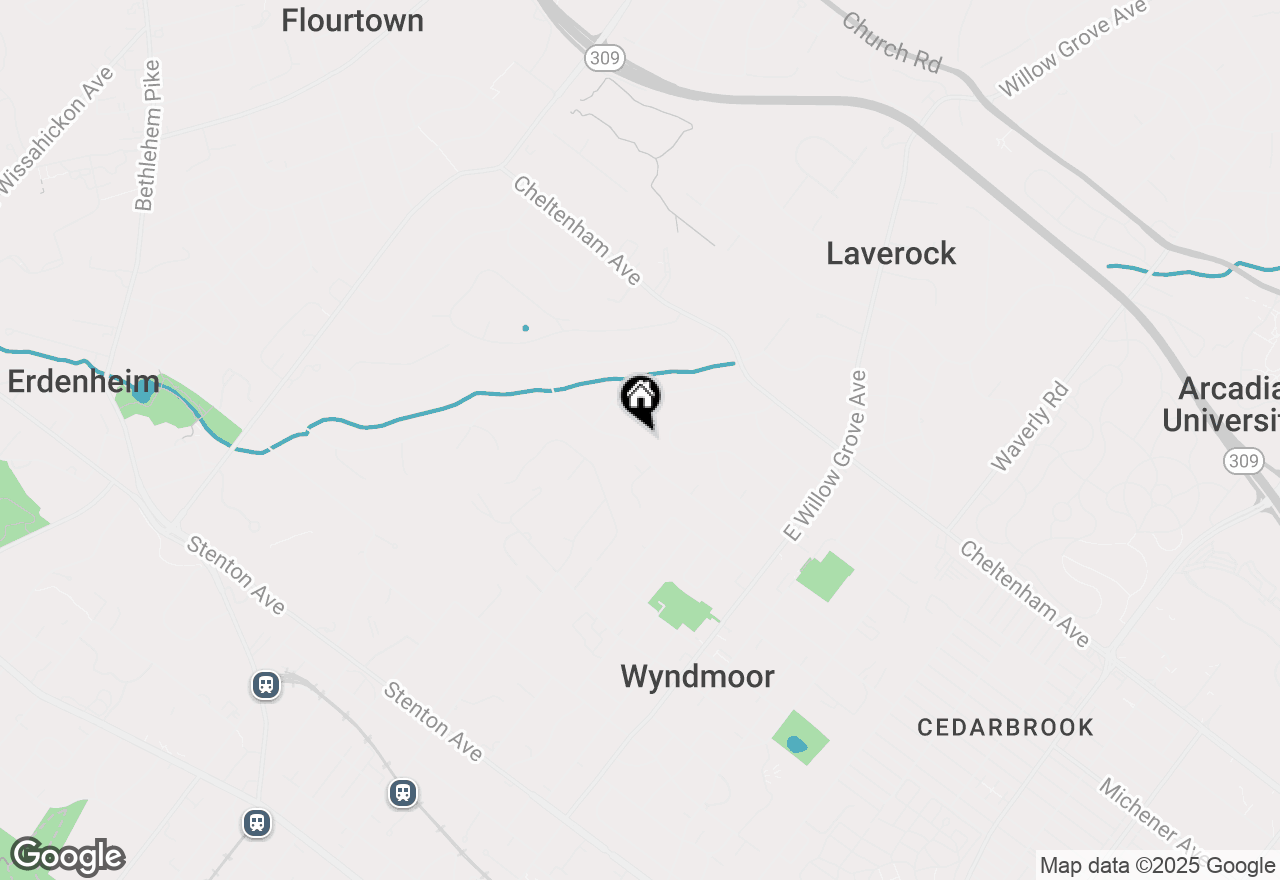 Map of 8407 Hull Drive, Glenside, PA 19038