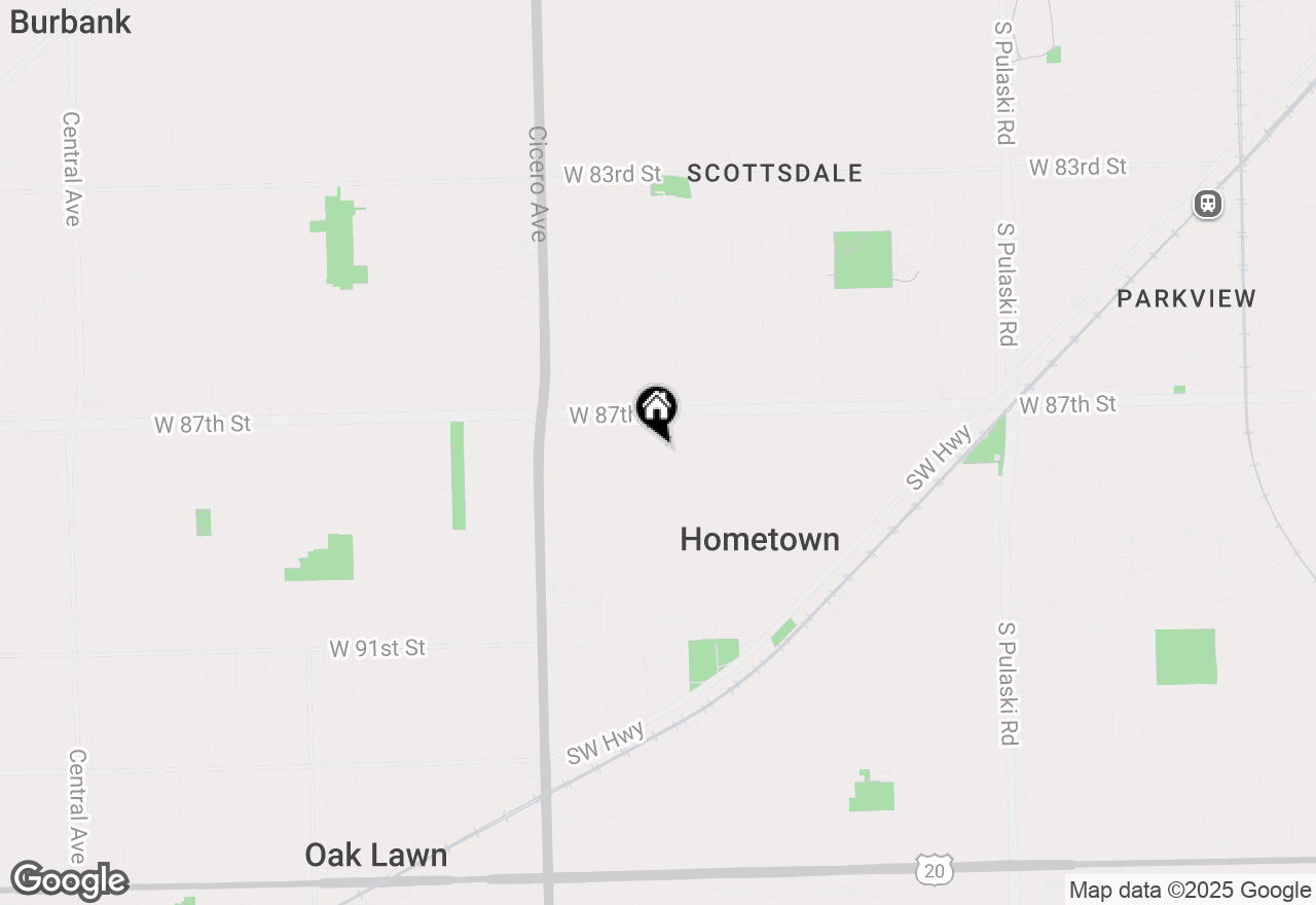 Map of 8741 S Kenton Avenue, Hometown, IL 60456