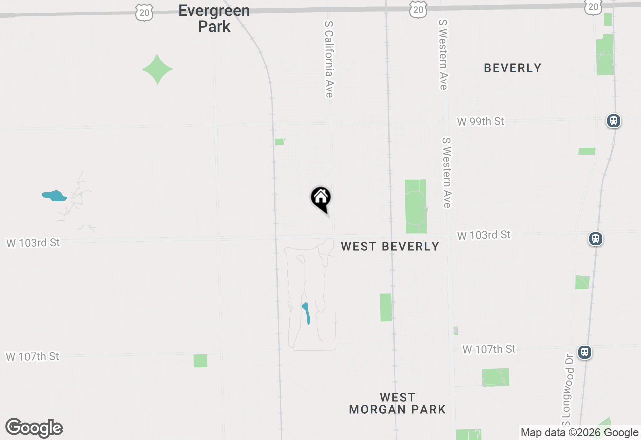 Map of 2822 W 102nd Place, Evergreen Park, IL 60805