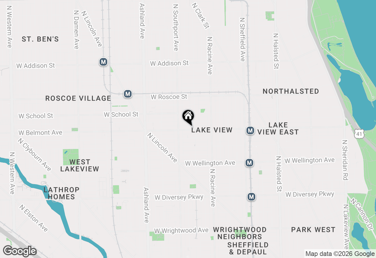 Map of 1328 W Belmont Avenue #3W, Chicago, IL 60657