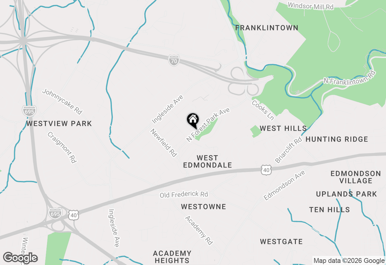 Map of 1500 N Forest Park Avenue, Baltimore, MD 21207