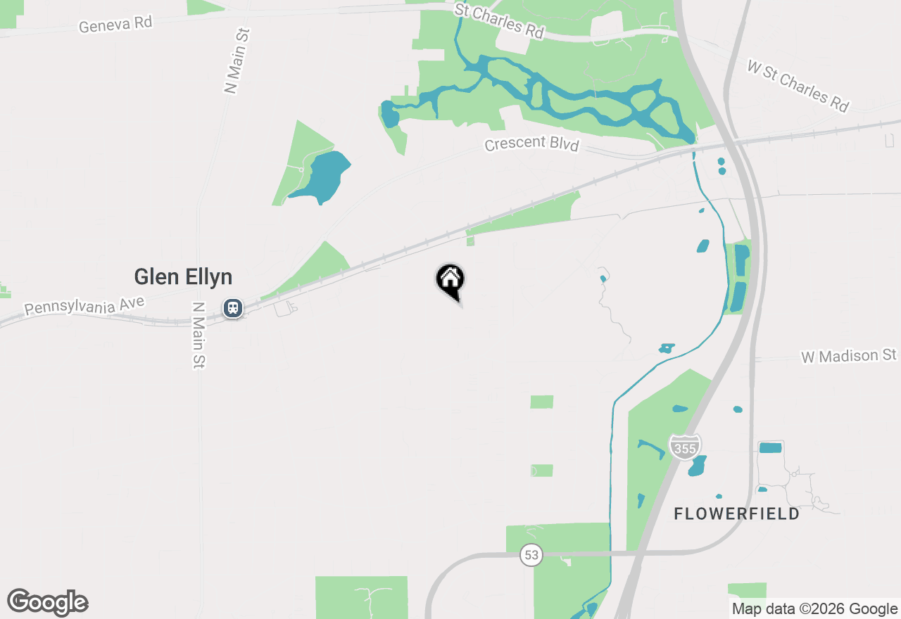Map of 451 Lowell Avenue, Glen Ellyn, IL 60137