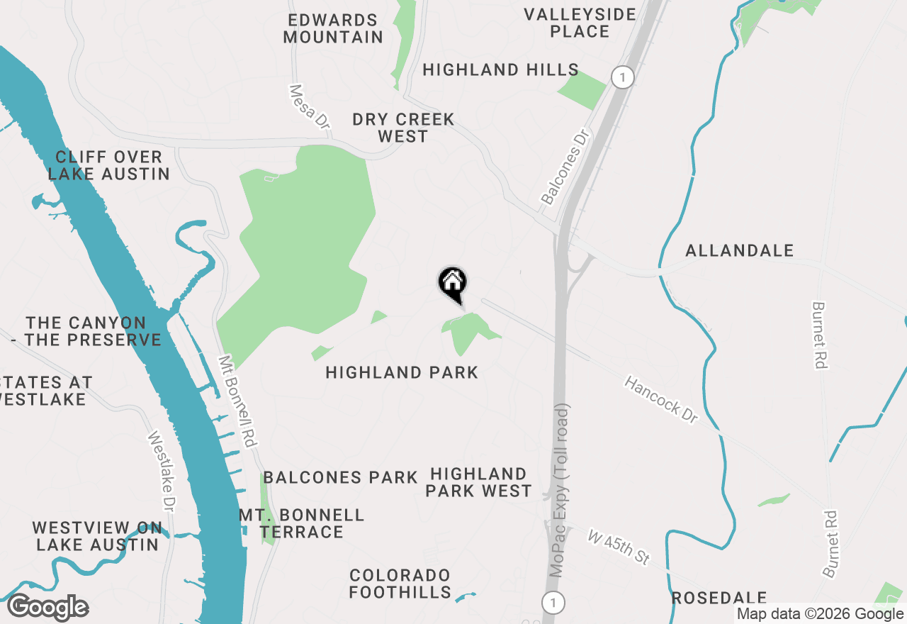 Map of 4906 Balcones Dr, Austin, TX 78731