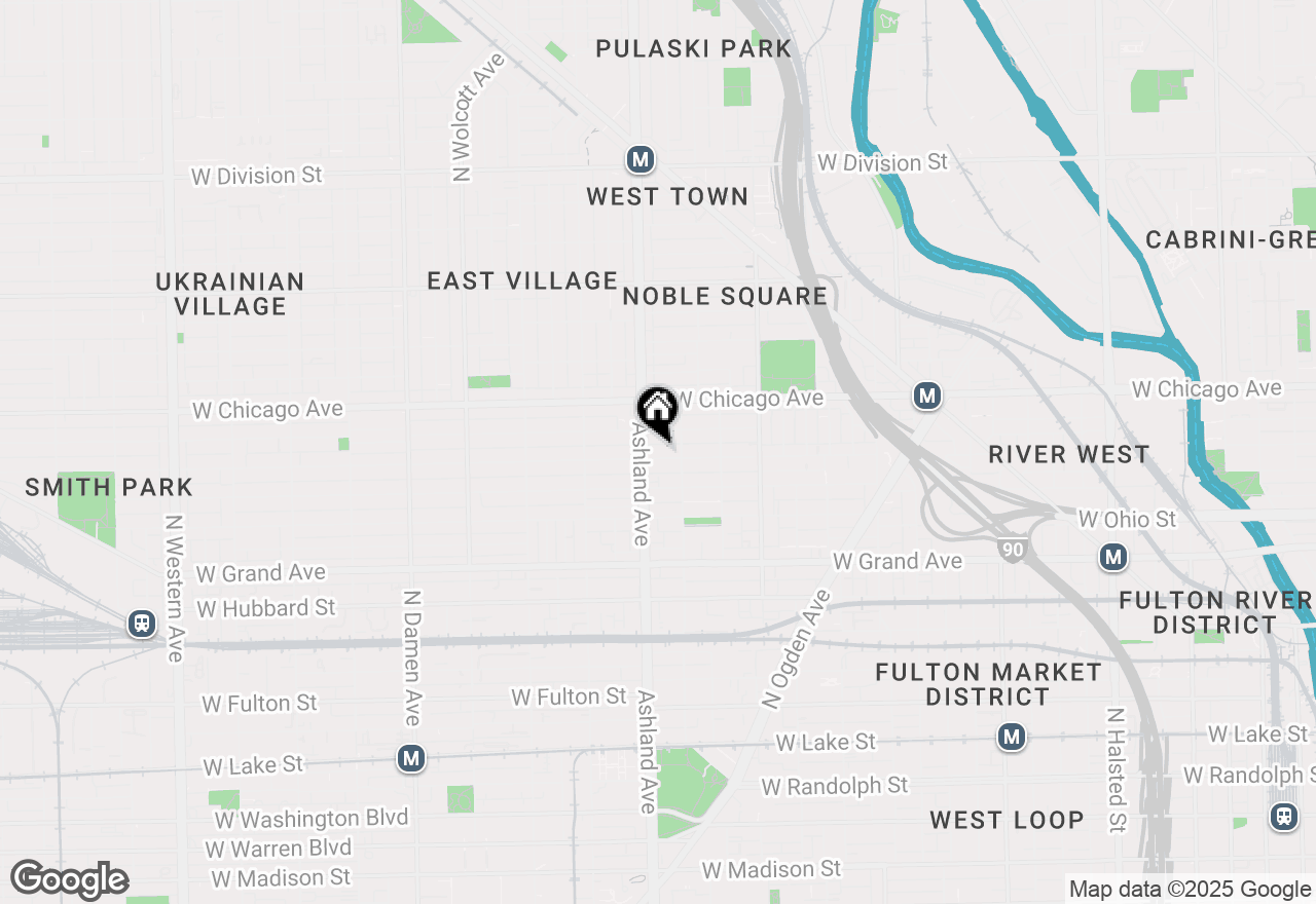 Map of 1522 W Huron Street #1W, Chicago, IL 60642