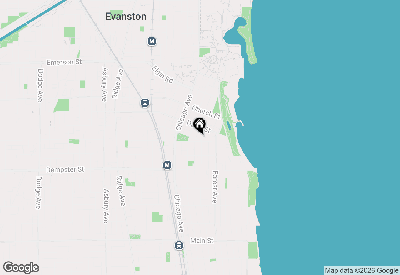 Map of 405 Grove Street, Evanston, IL 60201