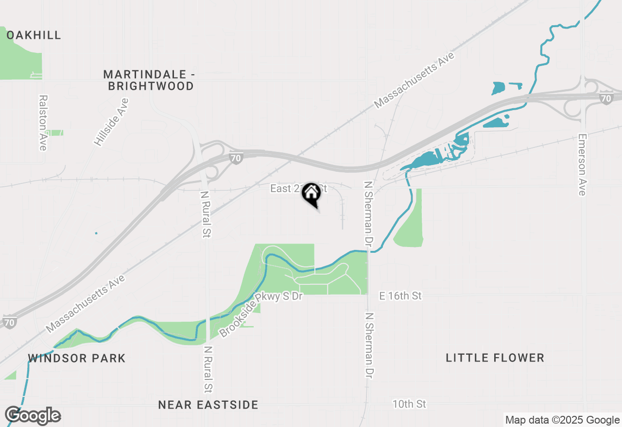 Map of 3418 E 20th Street, Indianapolis, IN 46218