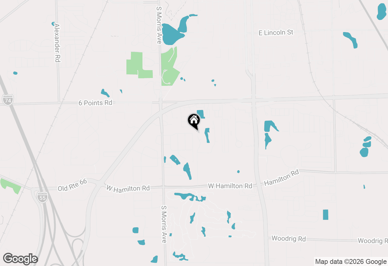 Map of 2004 Hidden Lake Road, Bloomington, IL 61704