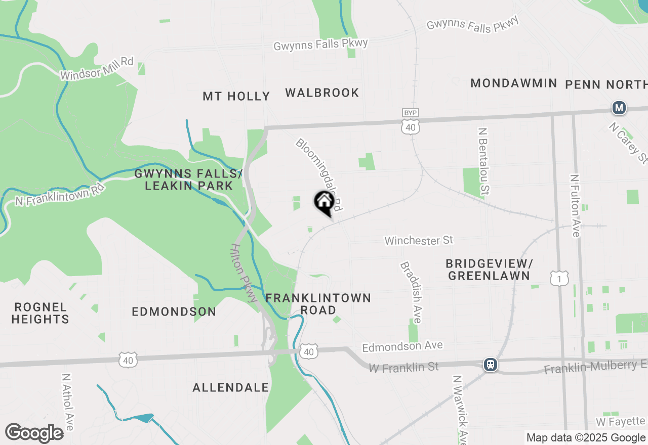 Map of 1302 N Longwood Street, Baltimore, MD 21216